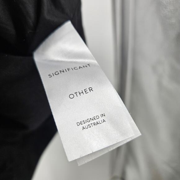 Significant Other Marloe Shirt Dress Black Linen Blend Sash Pleated Mini Size 4 - Picture 8 of 11